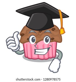 Graduation cartoon chocolate muffins ready to eat