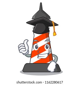 Graduation cartoon realistic red lighthouse building