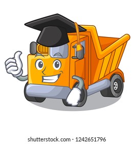 Graduation cartoon truck transportation on the road