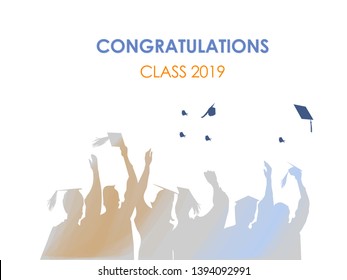 Graduation Celebration Blue Background Stock Vector (Royalty Free ...