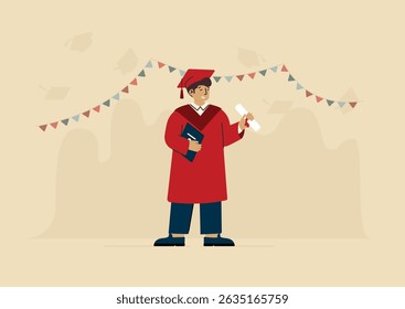 Graduation Celebration – Caucasian Male With Diploma