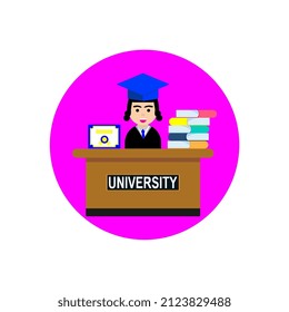Graduation celebration design illustration with various ornaments, can be used for posters, advertisements, templates, advertisements, announcements, etc.
