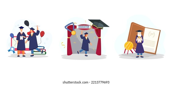 Graduation Celebration Flat Bundle Design