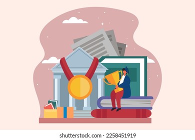 Graduation Celebration Flat Design Illustration