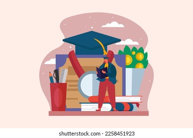 Graduation Celebration Flat Design Illustration
