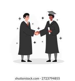 Ilustración de celebración de graduación diseño de Vector plano