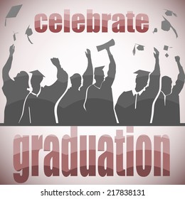 Graduation celebration in silhouette