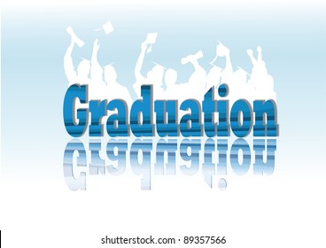 Graduation celebration in silhouette