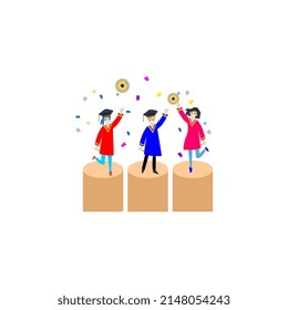 graduation celebration vector illustration, perfect for templates, icons, posters, etc