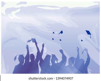 Graduation celebration in water colors 