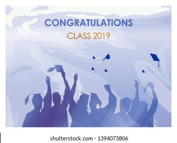 Graduation celebration in watercolor brushes.