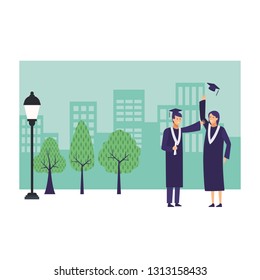 graduation ceremony couple