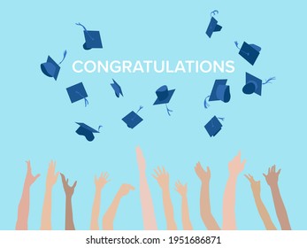 Graduation Ceremony Hat Throwing on illustration graphic vector
