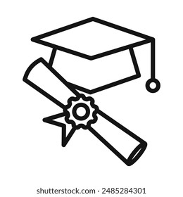Graduation ceremony icon mark in filled style