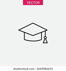 Graduation ceremony icon Thin line illustration on white background..eps