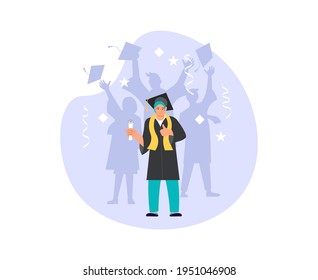 Graduation ceremony at university or college composition