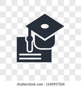 Graduation ceremony vector icon isolated on transparent background, Graduation ceremony logo concept