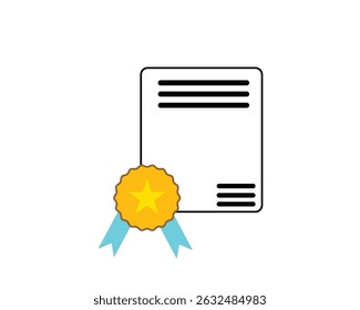 Graduation certificate with achievement icon