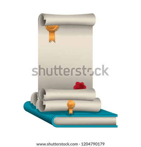 graduation certificate with book icon