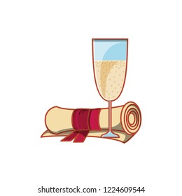 graduation certificate with cup