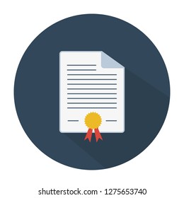 graduation certificate diploma, certificate diploma icon white isolated on white background. Vector diploma illustration