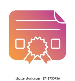 graduation certificate gradient silhouette style vector illustration