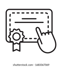 Graduierungszertifikat mit Vektorillustration-Design der  mit Zeigerlinie