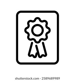 Graduation Certificate Icon, Line Vector graphics