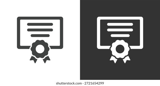 Icono de certificado de graduación. Icono de la serie de glifos sólidos