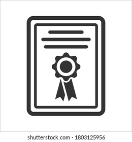 Graduation Certificate Icon, vector graphics
