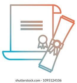 graduation certificate isolated icon