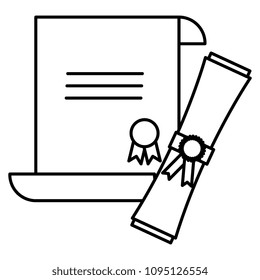 graduation certificate isolated icon