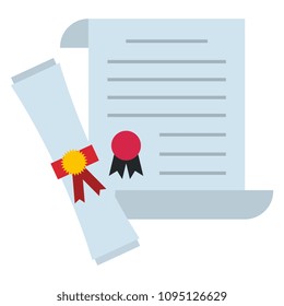graduation certificate isolated icon