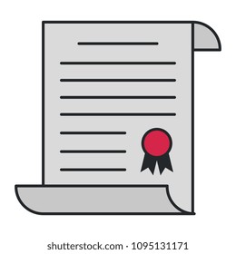 graduation certificate isolated icon