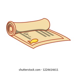 graduation certificate isolated icon