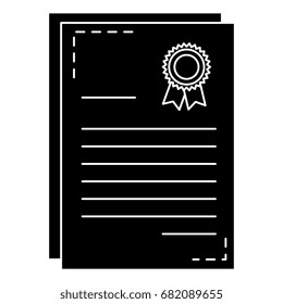 graduation certificate isolated icon