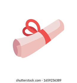 Graduation certificate line style icon design, University education school college academic ceremony degree and student theme Vector illustration