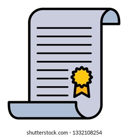 graduation certificate with medal