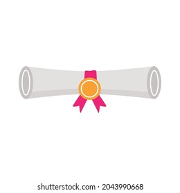 graduation certificate on white background