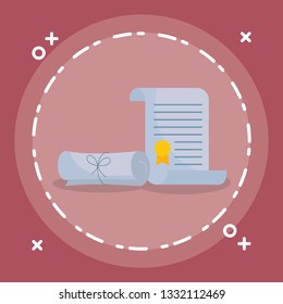 graduation certificate roll icon