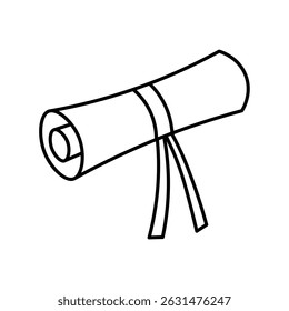 Graduation Certificate Scroll Icon Outline Style