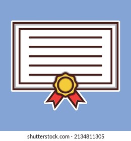 graduation certificate vector graphics illustration. Perfect for graduation or college