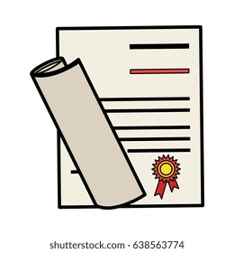 graduation certificated isolated icon