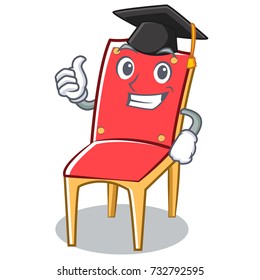 Graduation chair character cartoon vector art illustration