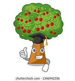 Graduation cherry tree isolated in the mascot