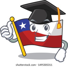 Graduation  Chile flag isolated cartoon