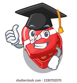 Graduation choclate heart box in shape mascot