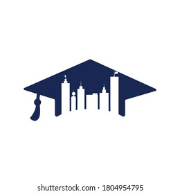 Graduation City Vector Logo Design. Smart City Logo Concept.