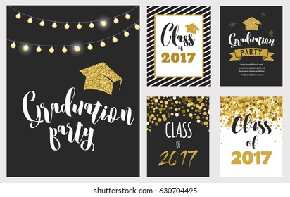 Graduation Class of 2017, party invitations, posters, banner