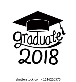 Graduation Class of 2018 greeting cards set. Vector party invitations. Grad posters